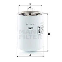 Filter, operating hydraulics (WD 13 003 x)