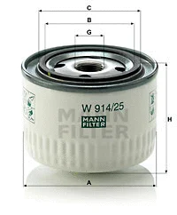 Hydraulic Filter, automatic transmission (W 914/25)
