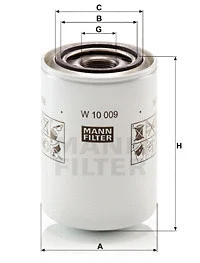 Filter, operating hydraulics (W 10 009)