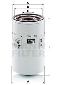 Filter, operating hydraulics (WD 11 002)