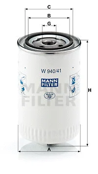 Filter, operating hydraulics (W 940/41)