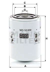 Filter, operating hydraulics (WD 10 009)
