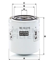 Filter, operating hydraulics (WD 10 016)