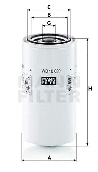 Filter, operating hydraulics (WD 10 020)