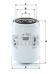 Filter, operating hydraulics (W 935/1)