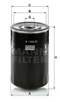 Filter, operating hydraulics (W 1150/91)