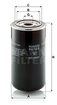 Filter, operating hydraulics (WD 950/5)