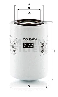Filter, operating hydraulics (WD 10 004)
