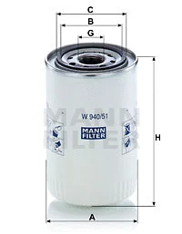 Filter, operating hydraulics (W 940/51)