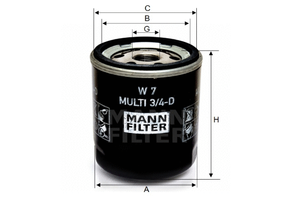 Oil Filter (W 7 MULTI 3/4-D)
