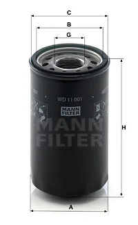 Filter, operating hydraulics (WD 11 001)