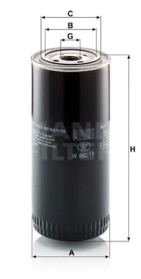 Hydraulic Filter, automatic transmission (W 962/15)