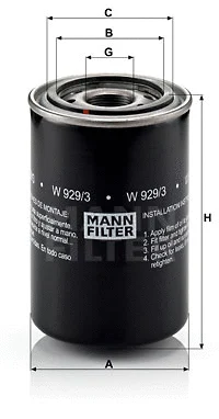 Oil Filter (W 929/3)