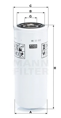 Filter, operating hydraulics (WH 10 003)