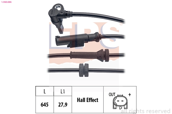 Sensor, wheel speed (1.960.086)