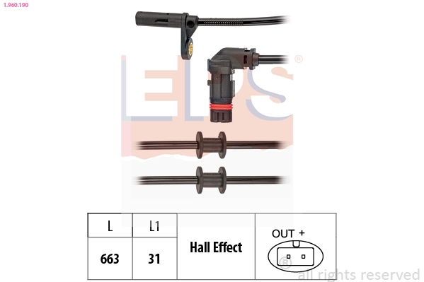 Sensor, wheel speed (1.960.190)