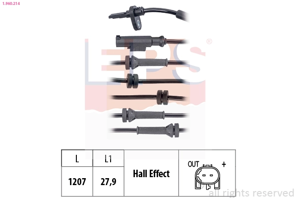 Sensor, wheel speed (1.960.214)