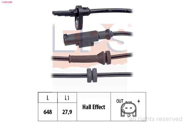 Sensor, wheel speed (1.960.088)