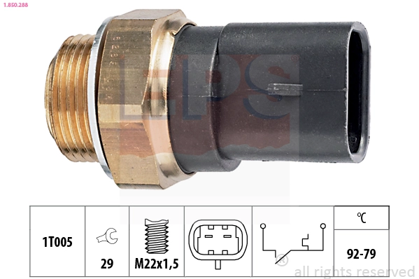 Temperature Switch, radiator fan (1.850.288)