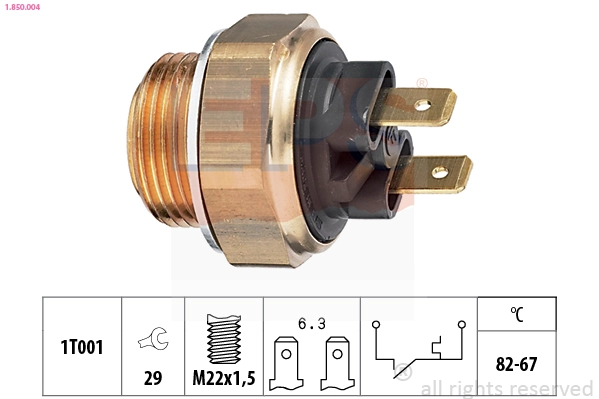 Temperature Switch, radiator fan (1.850.004)
