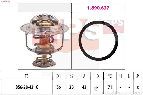 Thermostat, coolant (1.880.650)