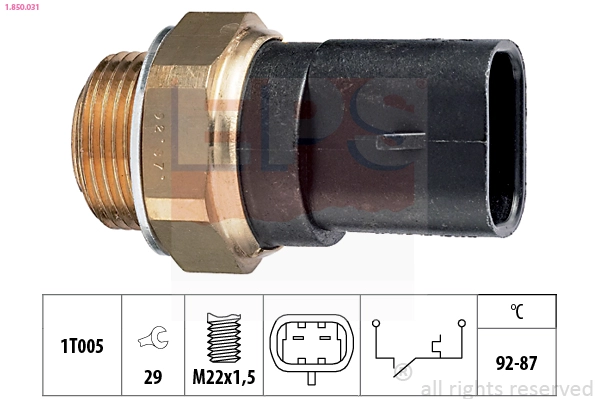 Temperature Switch, radiator fan (1.850.031)