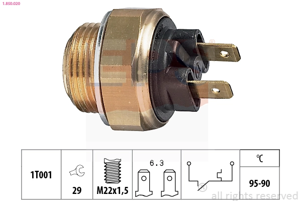 Temperature Switch, radiator fan (1.850.020)
