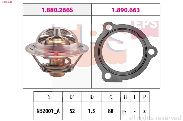 Thermostat, coolant (1.880.647)