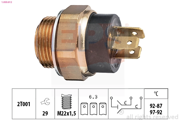 Temperature Switch, radiator fan (1.850.612)