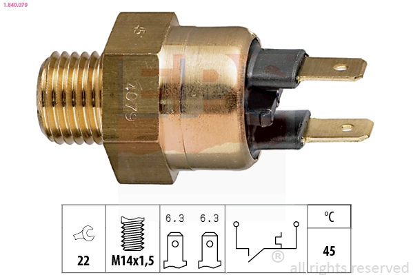 Temperature Switch, coolant warning lamp (1.840.079)