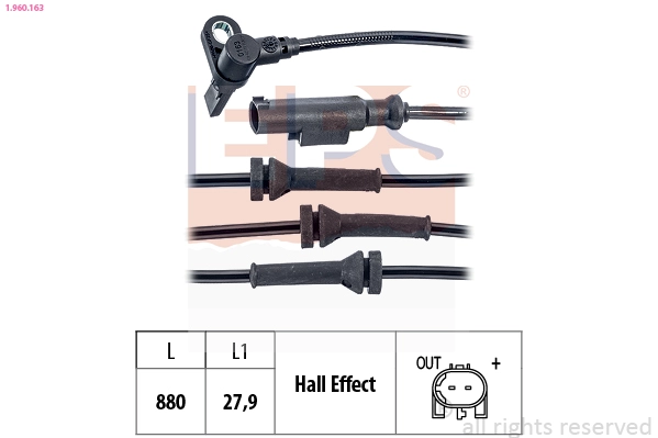 Sensor, wheel speed (1.960.163)