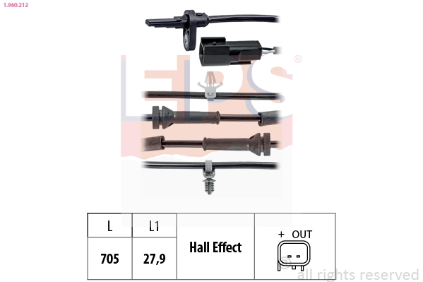 Sensor, wheel speed (1.960.212)