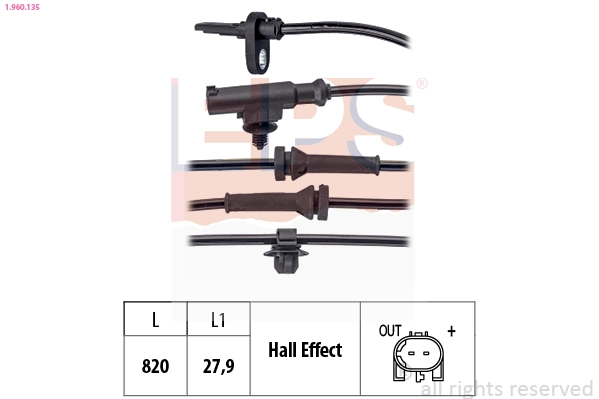 Sensor, wheel speed (1.960.135)