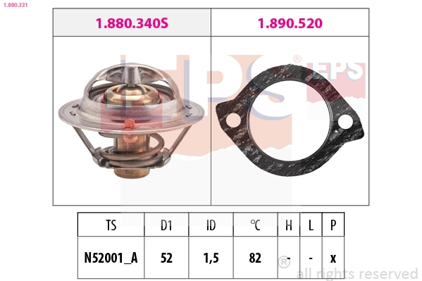 Thermostat, coolant (1.880.331)