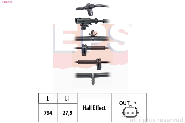 Sensor, wheel speed (1.960.213)