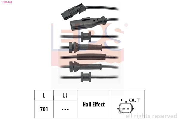 Sensor, wheel speed (1.960.169)