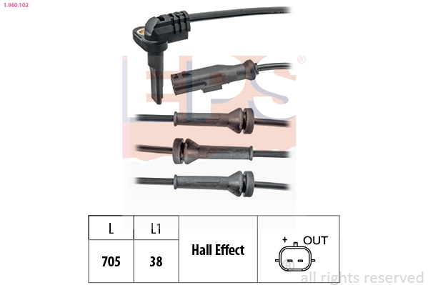 Sensor, wheel speed (1.960.102)