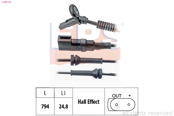 Sensor, wheel speed (1.960.151)