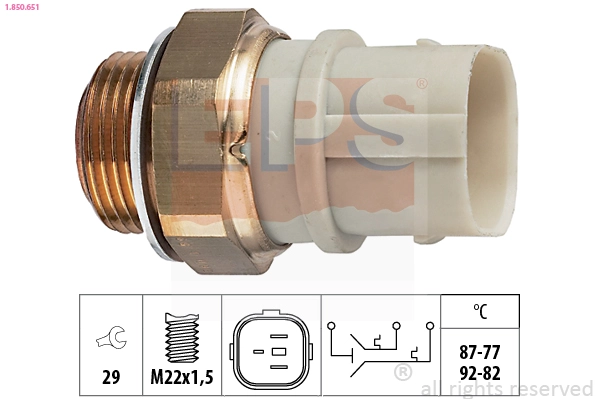 Temperature Switch, radiator fan (1.850.651)