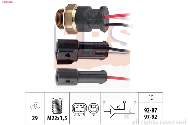 Temperature Switch, radiator fan (1.850.610)