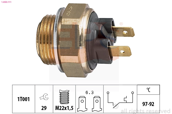 Temperature Switch, radiator fan (1.850.111)