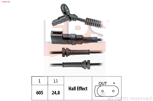 Sensor, wheel speed (1.960.152)