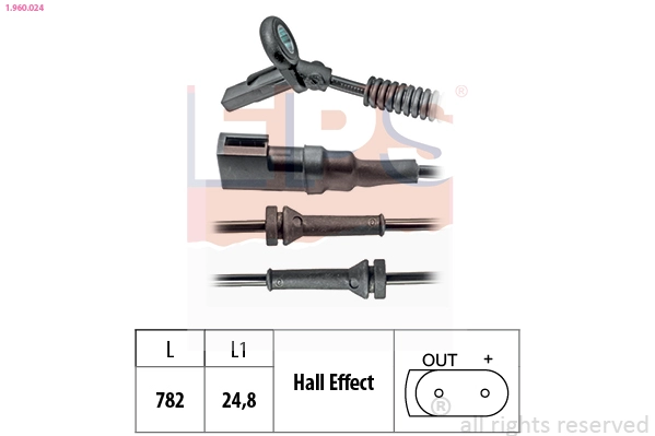 Sensor, wheel speed (1.960.024)