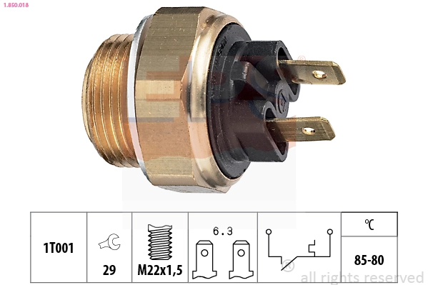 Temperature Switch, radiator fan (1.850.018)