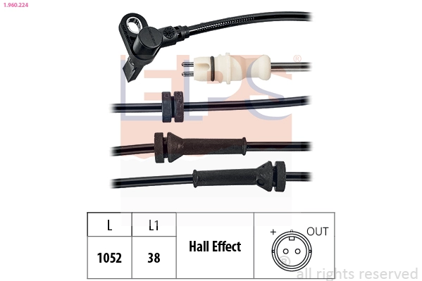 Sensor, wheel speed (1.960.224)