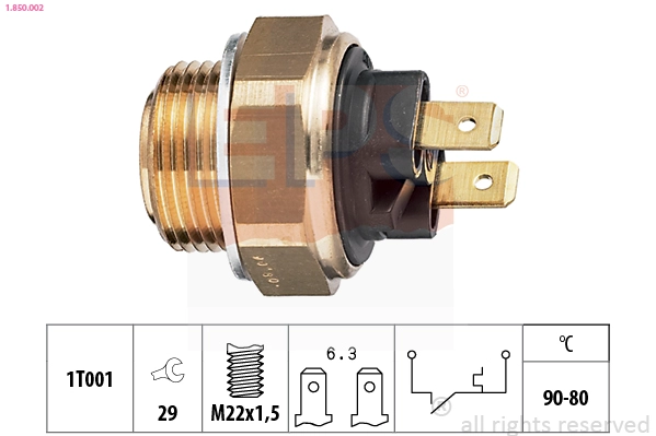 Temperature Switch, radiator fan (1.850.002)