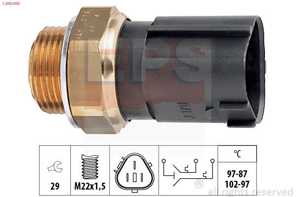 Temperature Switch, radiator fan (1.850.690)