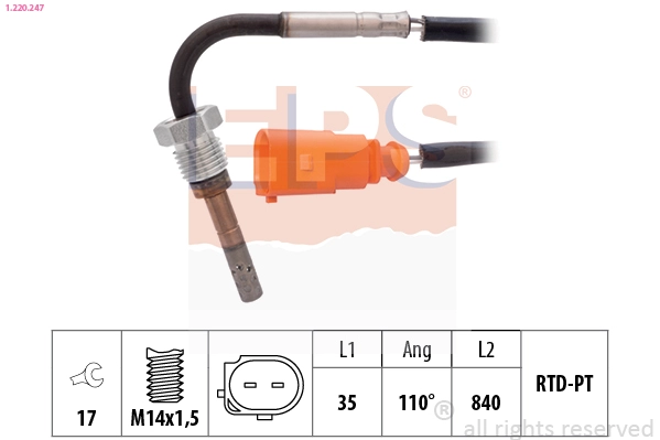 Sensor, exhaust gas temperature (1.220.247)