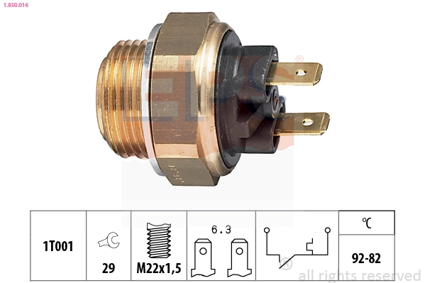 Temperature Switch, radiator fan (1.850.016)