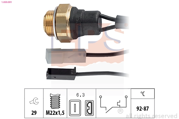 Temperature Switch, radiator fan (1.850.001)